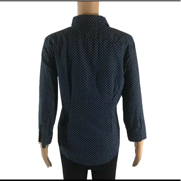 LAUREN Ralph Lauren Dotted Blue Button Up- size L - Picture 3 of 10